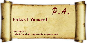 Pataki Armand névjegykártya